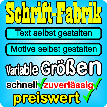 Schrift zum Aufkleben